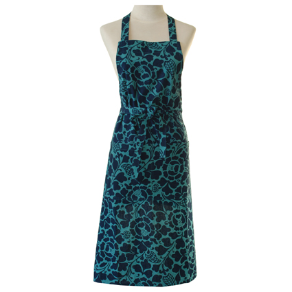 BALINESE TEAL AND BLACK PRINT APRON BALINESE TEAL AND BLACK PRINT APRON